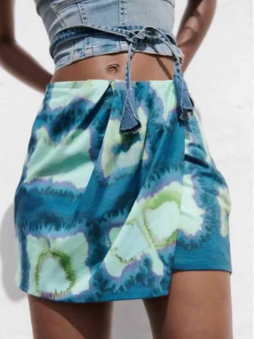 Zara Tie-Dye Wrap Style Mini Skirt Small Festival Summer Boho